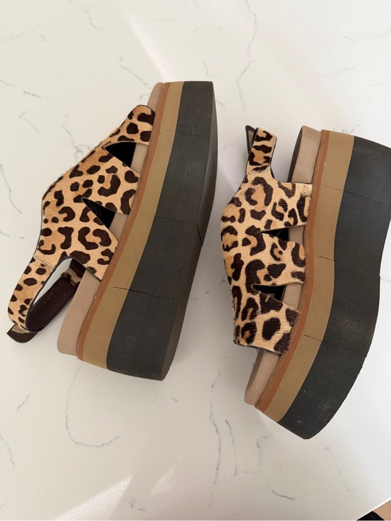 Naked Feet Shoes - Naked Feet Leopard Print Platform Sandals - Tan/Black